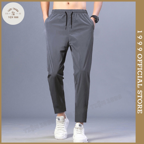 Quần dài thể thao Trơn Basic Ống Suông POLY co giãn 4 chiều, trẻ trung, năng động hai màu xám, đen T118