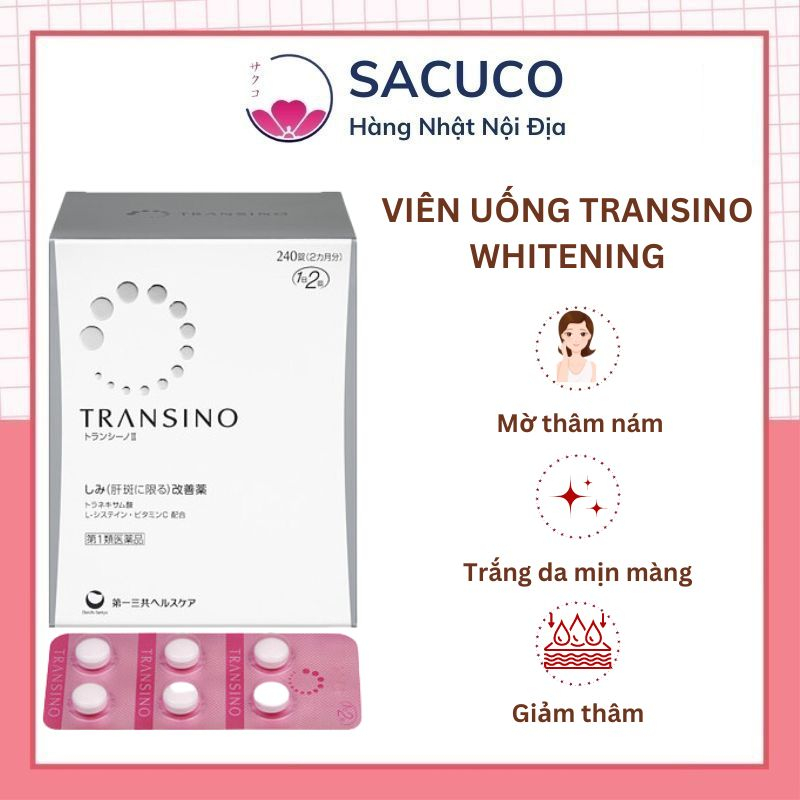 Viên uống Transino trắng da mờ thâm nám Nhật Bản (240 Viên) | BigBuy360 - bigbuy360.vn