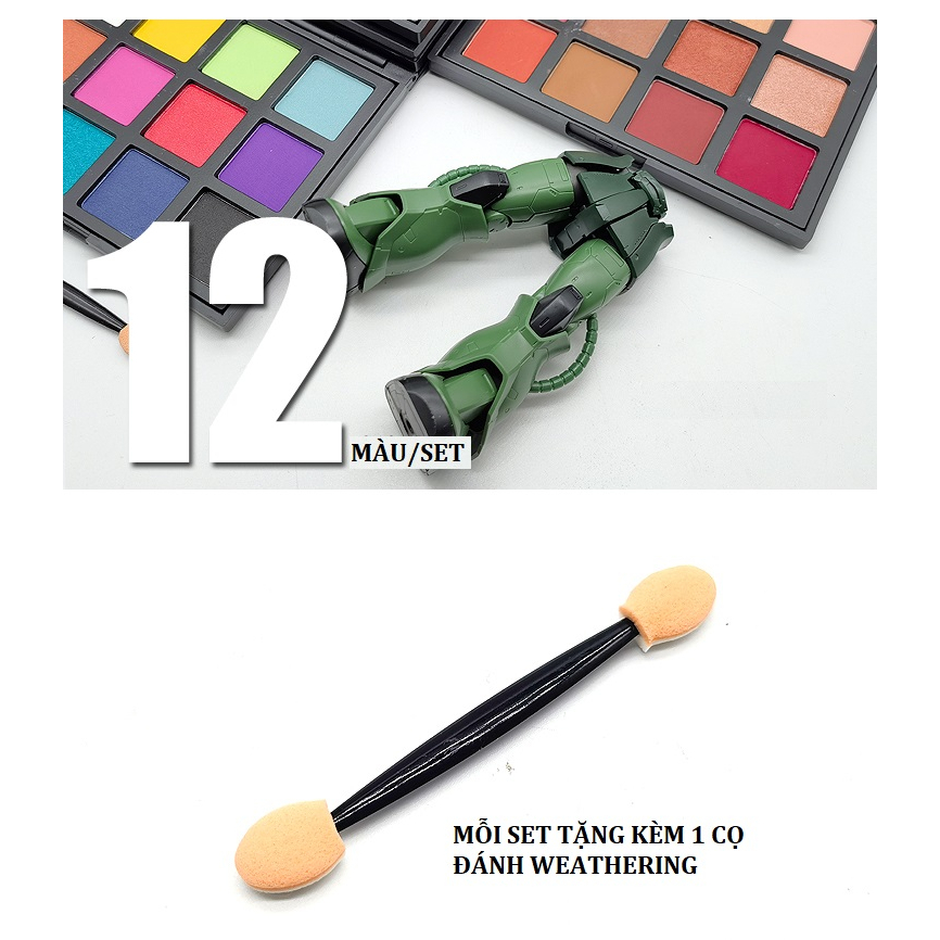 MÀU HIỆU ỨNG HD - PHẤN PHỦ WEATHERING SET 12 MÀU