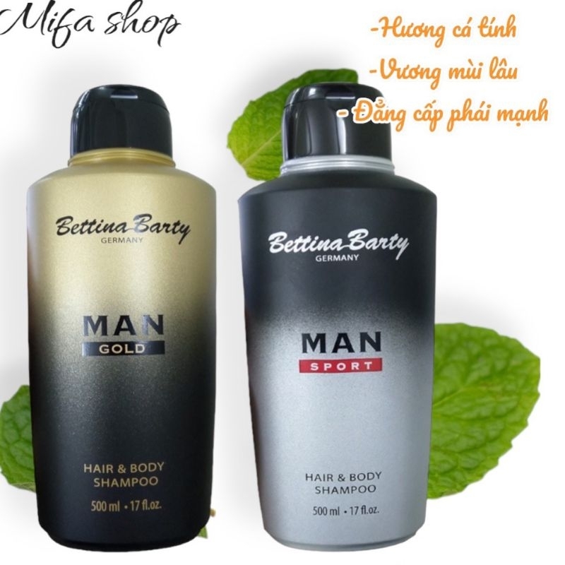 Sữa tắm gội nước hoa nam quyến rũ Bettina Barty của Đức 500ml