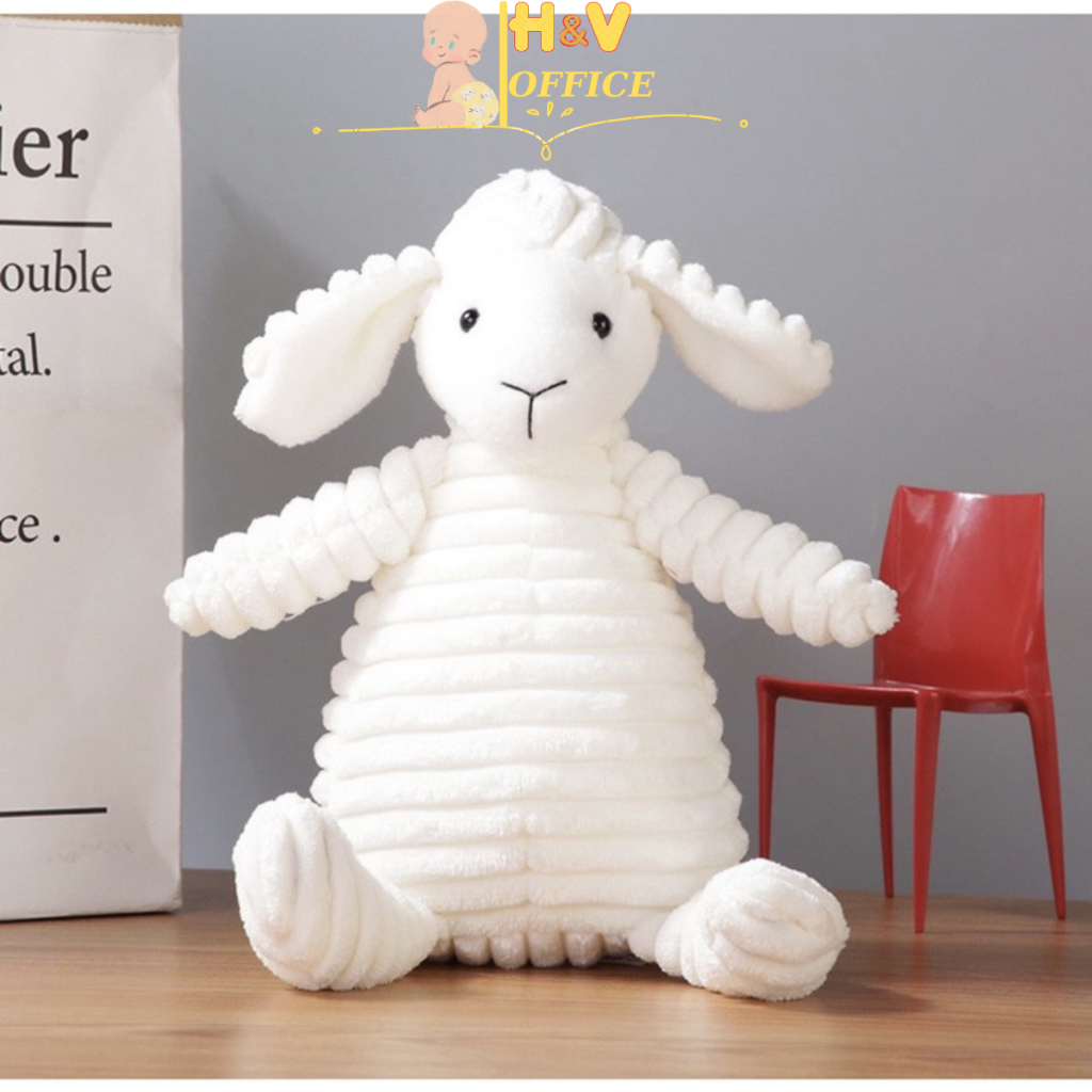 Cừu bông chó bông trắng cao cấp ôm ngủ cho bé size 40 cm