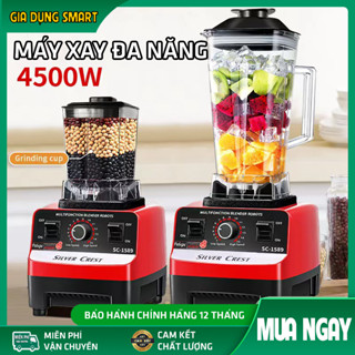 Máy xay sinh tố công nghiệp SILVER CREST công suất 4500W, máy xay 2 cối đa năng xay đá, rau, thịt, cá
