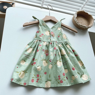 váy 2 dây cúc ngực hai màu