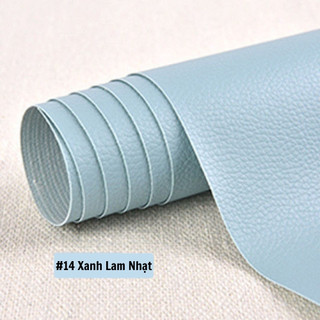 Miếng dán vải da PU tự dính cỡ lớn kích thước chữa ghế SoFa đồ da keo tự dính 6M- Màu Xanh Lam Nhạt-Gii Room Stores