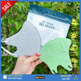 Thùng 100 cái khẩu trang 5d bảo châu túi zip cao cấp, khẩu trang bc mask 3 lớp kháng khuẩn dày dặn ôm mặt - duchuy99