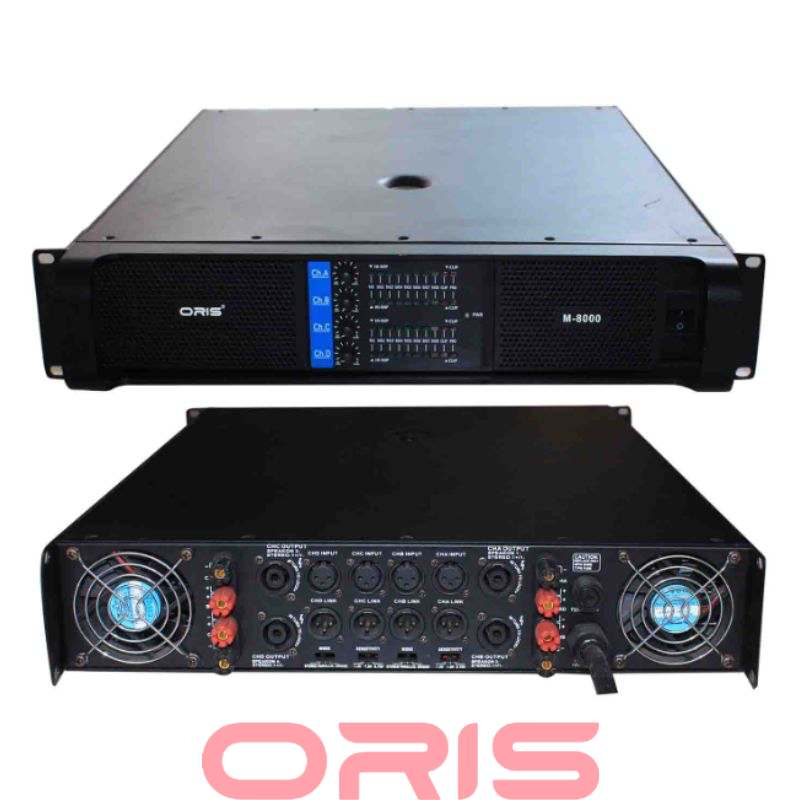 Main công suất 4 kênh chính hãng ORIS M-8000, cục đẩy công suất cho dàn âm thanh sân khấu