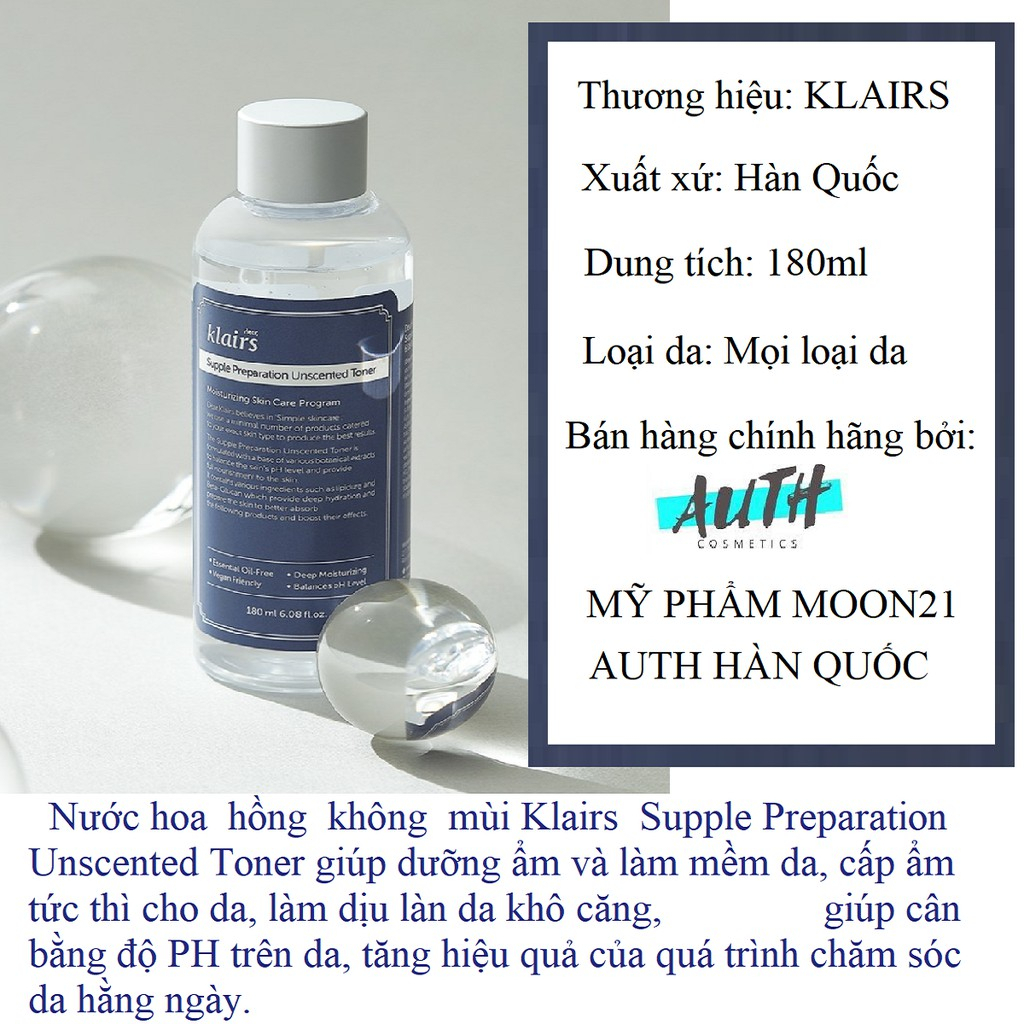 Toner Klairs nước hoa hồng phục hồi làm dịu da Midnight Blue giảm sưng sạch mụn | BigBuy360 - bigbuy360.vn