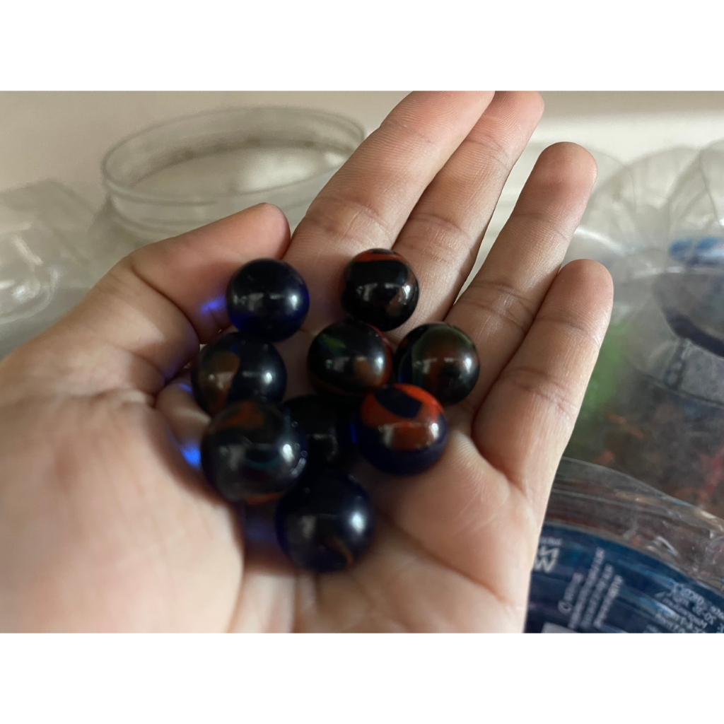 Bi ve thuỷ tinh xanh lam pha cam 16mm (10 viên)