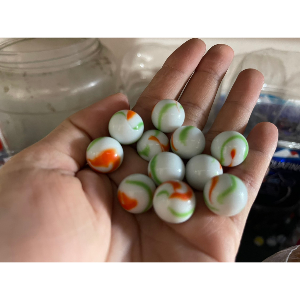 Bi sứ vân xanh lá và cam 16mm (10 viên)