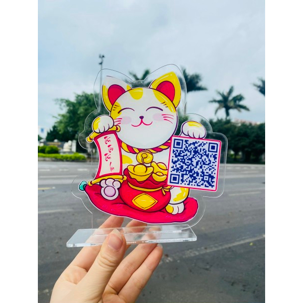Bảng mã Qr mica, Mã Qr để bàn, Qr mèo thần tài, Qr thanh toán