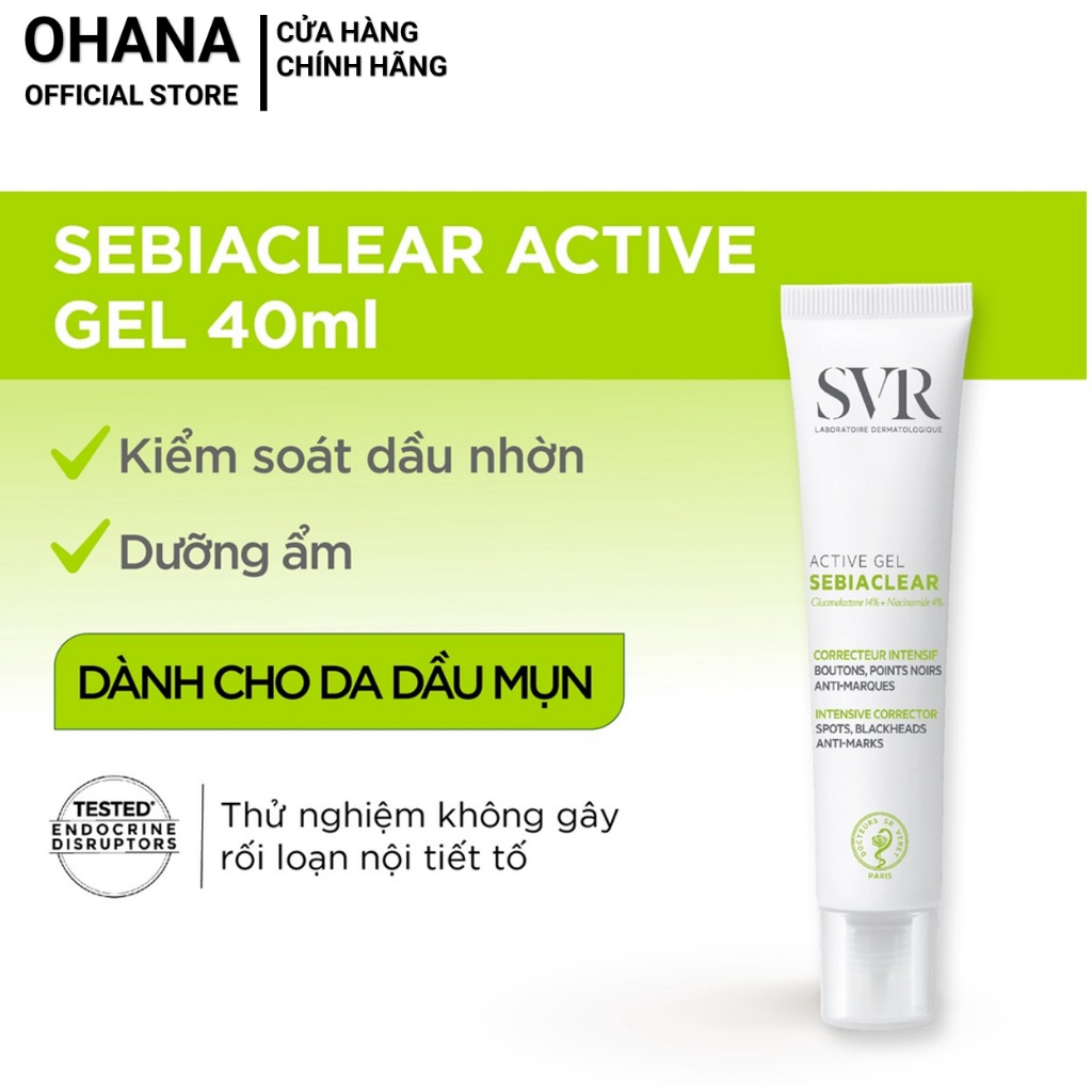 Gel Dưỡng Giảm Mụn, Ngừa Thâm, Loại Bỏ Dầu Cho Da SVR SEBIACLEAR Active Gel 40ml