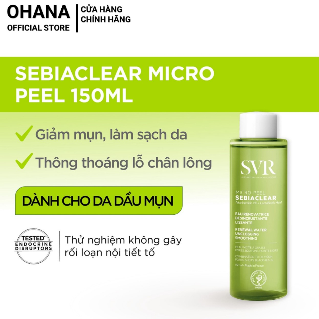 Nước Cân Bằng Cho Da Dầu Mụn SVR SEBIACLEAR MICRO-PEEL 150ml