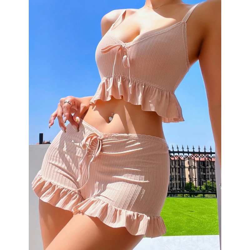 Bộ đồ ngủ,Bộ mặc nhà phối ren viền bèo siêu xinh🎀