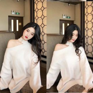 Áo Khoét Vai Bo Len Tăm Siêu Xinh