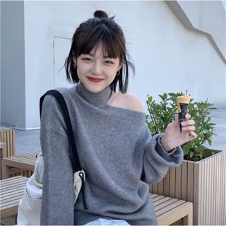 Áo Khoét Vai Bo Len Tăm Siêu Xinh