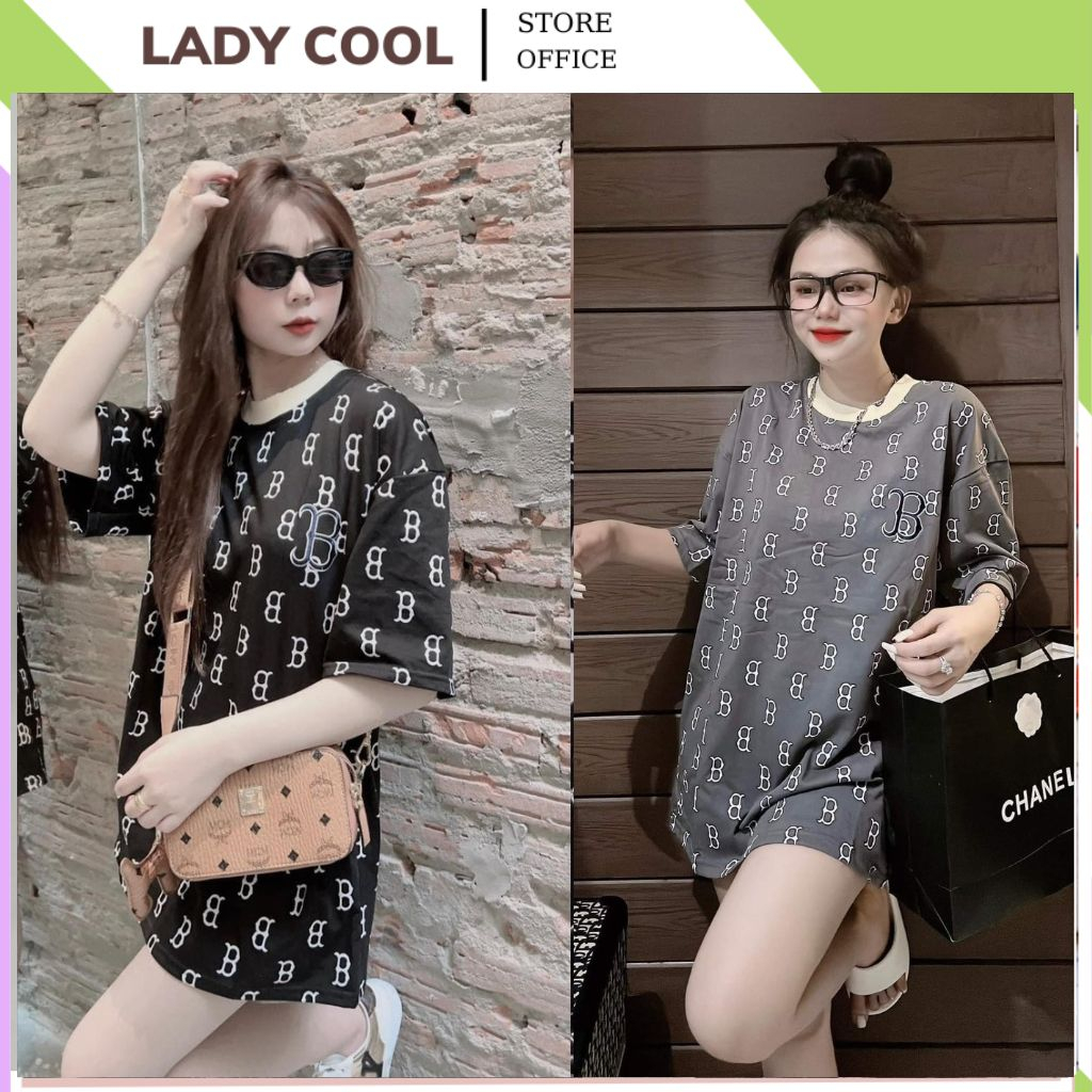 Áo phông nữ nam full chữ B kín áo,áo thun cổ tròn chất cotton khô hình in nét căng luôn ạ.