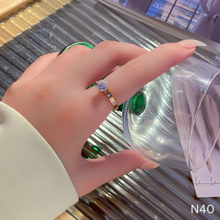 Nhẫn Titan không đen gỉ hột cao đá zircon sang trọng N40