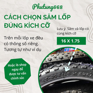 Combo săm lốp (ruột vỏ) xe đạp 14x1.75