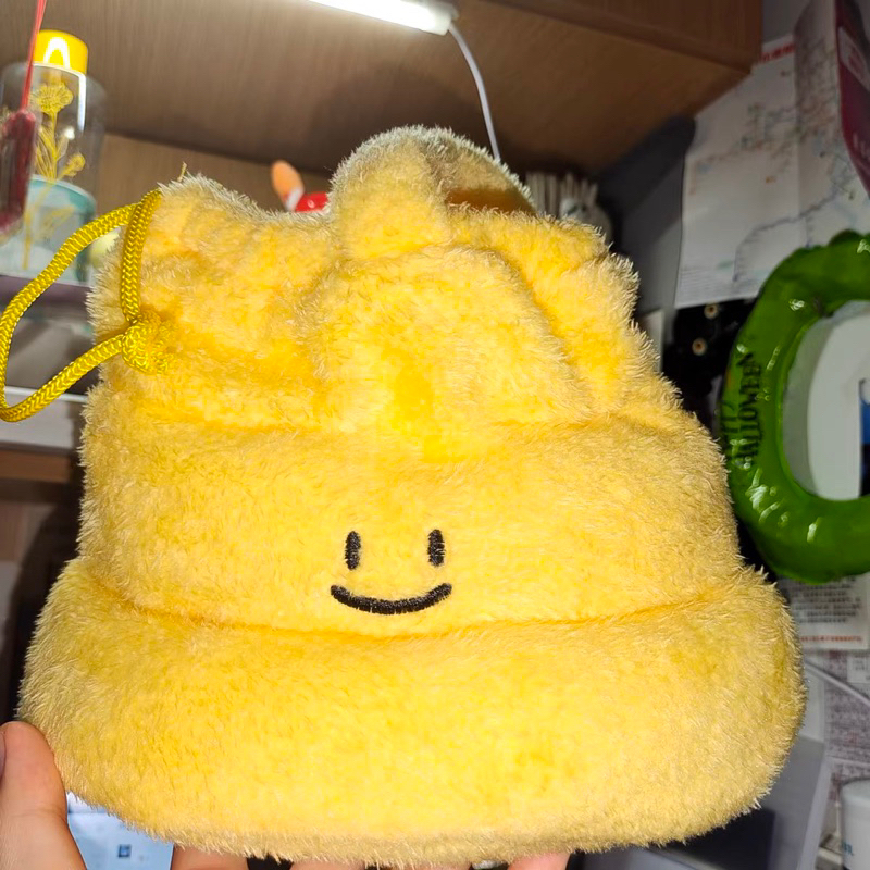 Túi xách dây rút vải nhung dễ thương, túi xách hình cục shit dễ thương