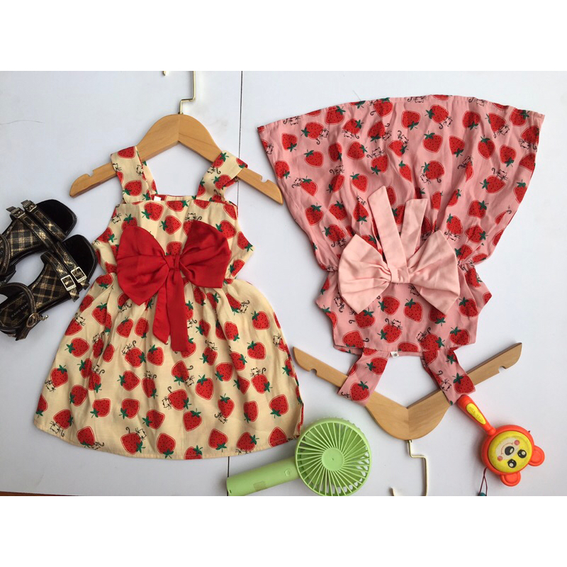 Váy Đũi Nơ Cực Mát Cho Bé 8-23kg