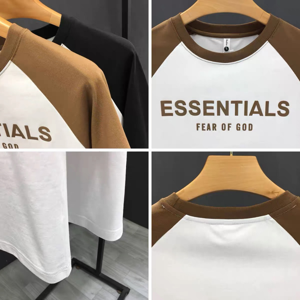 Áo thun tay lỡ nam nữa RAGLAN ESSENTIALS chất cotton bigsize 40-90 cân, áo cộc unisex