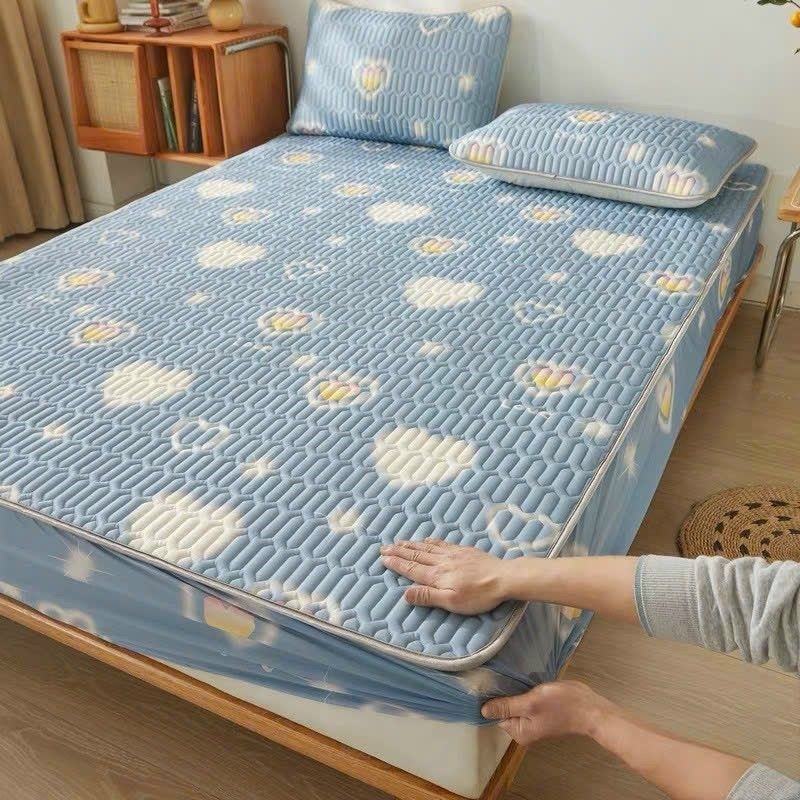 Chiếu điều hòa cao su non bo chun bọc nệm - hàng nhập khẩu loại 1 dày dặn - 03 size tùy chọn