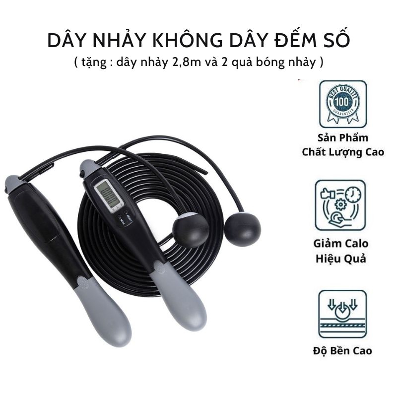 Dây nhảy giảm cân đếm Calo FREESHIP dây nhảy thể lực tập thể dục