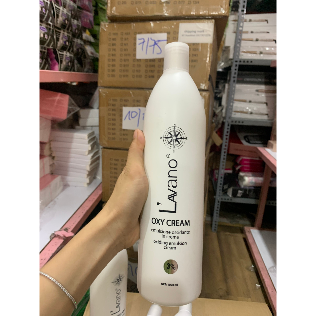Oxy trợ nhuộm Lavano dùng để pha vào màu nhuộm, tẩy 1000ml dùng cho salon, tại nhà, mùi thơm, mềm