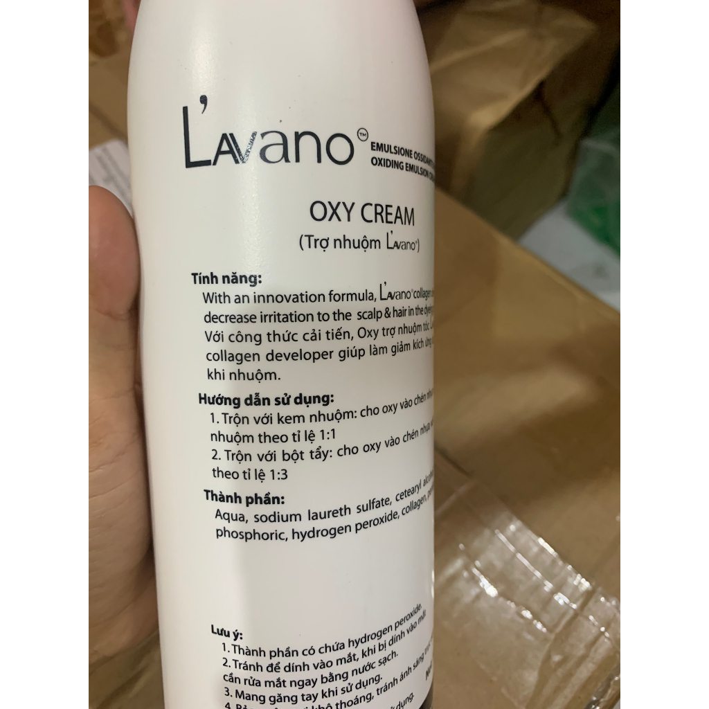 Oxy trợ nhuộm Lavano dùng để pha vào màu nhuộm, tẩy 1000ml dùng cho salon, tại nhà, mùi thơm, mềm