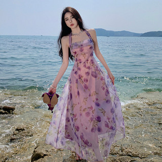 Đầm voan công chúa tím mộng mơ dài thắt lưng quyến rũ size S/M/L chỉ có tại LUXIEU GARDEN🌸