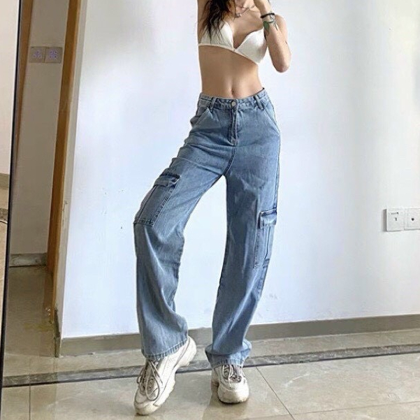 Quần Jean Túi Hộp Phong Cách Unisex