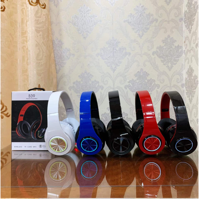 Tai nghe bluetooth chụp tai có micro chơi game. Tai nghe không dây gaming B39 âm thanh sống động pin trâu