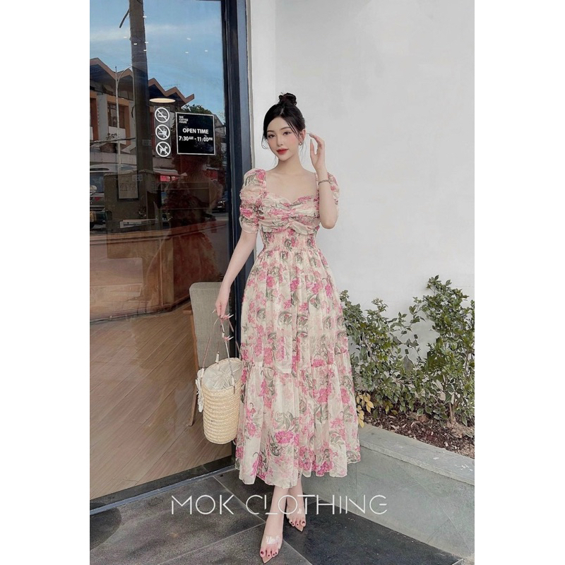 Đầm maxi voan hoa đi biển siêu xinh TRIPBLE T DRESS - Free size dưới 54kg -MS11HD