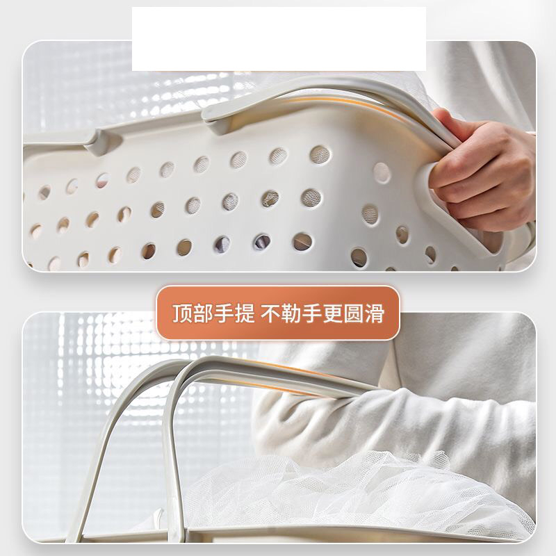 Giỏ đựng quần áo có quai xách nhựa size 42x31x37 cm màu ngẫu nhiên