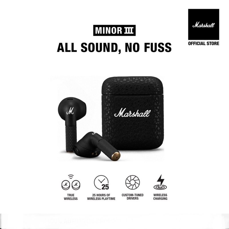 Tai Nghe Marshall Bluetooth Truewireless MINOR III - Pin lên đến 25h - Bảo Hành Chính Hãng 1 Đổi 1 Trong 1 Năm