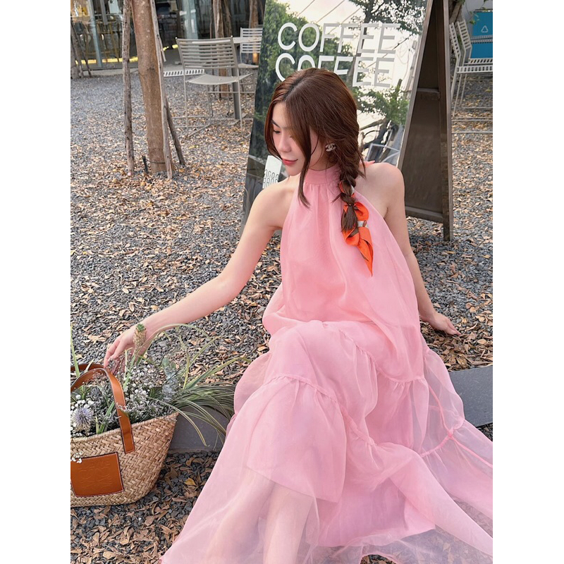 Váy Maxi Yếm Tầng Đi Biển