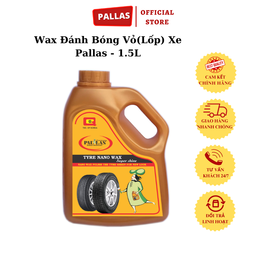 Wax Đánh Bóng Vỏ(Lốp) Xe Pallas - 1.5L - Pallas Shop Chính Hãng