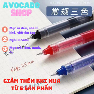 Bút mực nước ngòi 0.5mm mực màu xanh đỏ đen