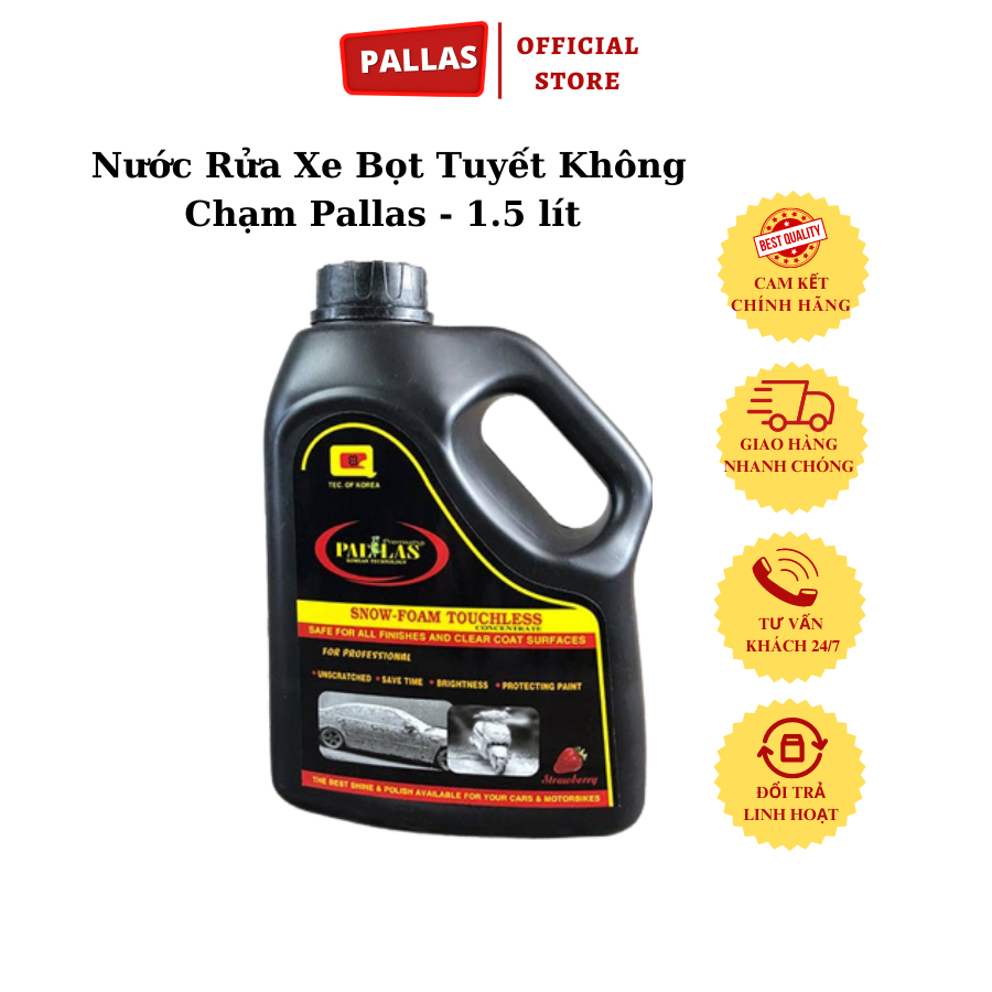 Nước Rửa Xe Bọt Tuyết Không Chạm Pallas 1.5 lít ( tỉ lệ pha : 1L với 100L nước thường)- Pallas shop chính hãng