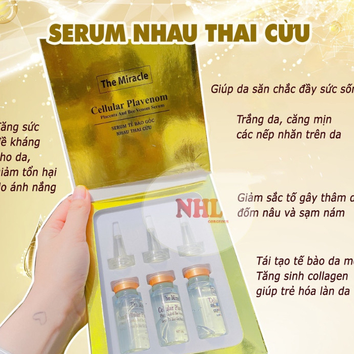 Serum nhau thai cừu Múi Xù GORGEOUS dưỡng trắng da mặt, serum dưỡng ẩm nâng tone da mặt làm mờ nếp nhăn, thâm, nám