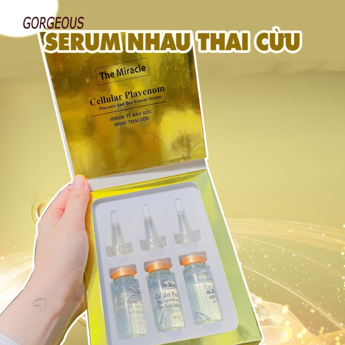 Serum nhau thai cừu Múi Xù GORGEOUS dưỡng trắng da mặt, serum dưỡng ẩm nâng tone da mặt làm mờ nếp nhăn, thâm, nám