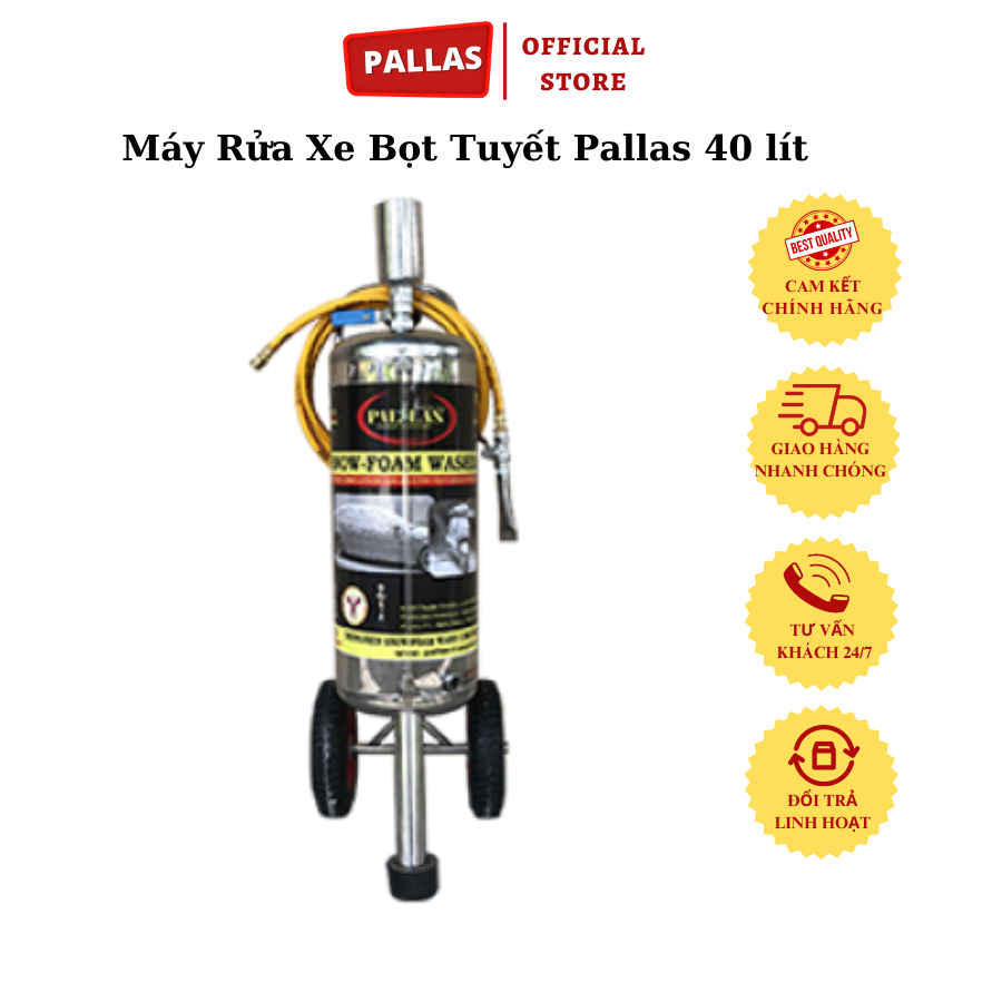 Máy Rửa Xe Bọt Tuyết Pallas Cao Cấp 40 Lít - Pallas Shop Chính Hãng