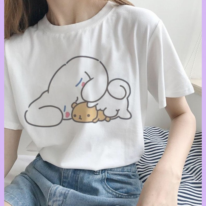 Áo Thun Hoạt Hình Cinnamoroll Thời Trang Unisex Nam Nữ Trẻ Em