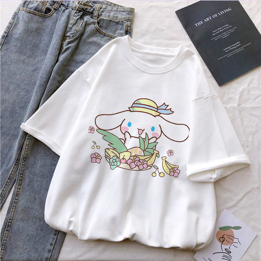 Áo Thun Hoạt Hình Cinnamoroll Thời Trang Unisex Nam Nữ Trẻ Em