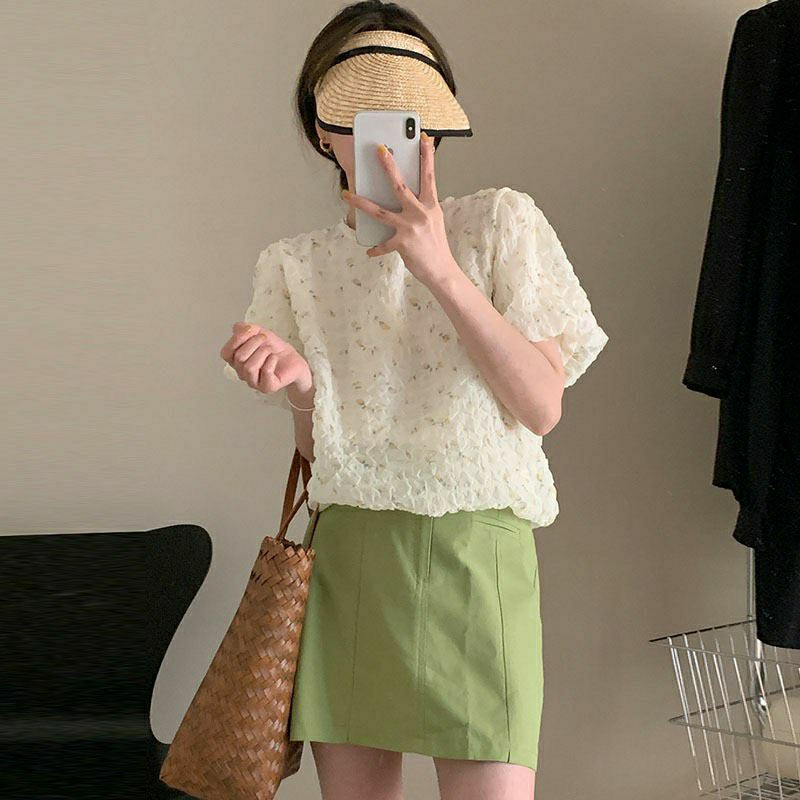 Áo Voan Hoa Nhí Tay Bồng 2 Lớp Siêu Xinh Hottrend 2023_Haan.closet