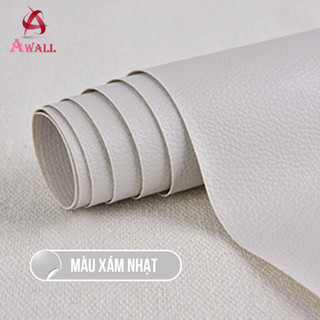 Miếng dán vải da PU tự dính cỡ lớn kích thước chữa ghế SoFa đồ da keo tự dính 6M- Màu Xám Nhạt-Gii Room Stores