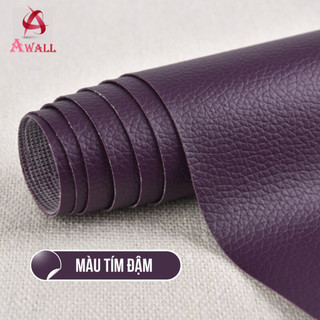 Miếng dán vải da PU tự dính cỡ lớn kích thước chữa ghế SoFa đồ da keo tự dính 6M- Màu Tím Đậm-Gii Room Stores