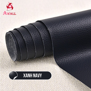 Miếng dán vải da PU tự dính cỡ lớn kích thước chữa ghế SoFa đồ da keo tự dính 6M- Màu Xanh Navy-Gii Room Stores