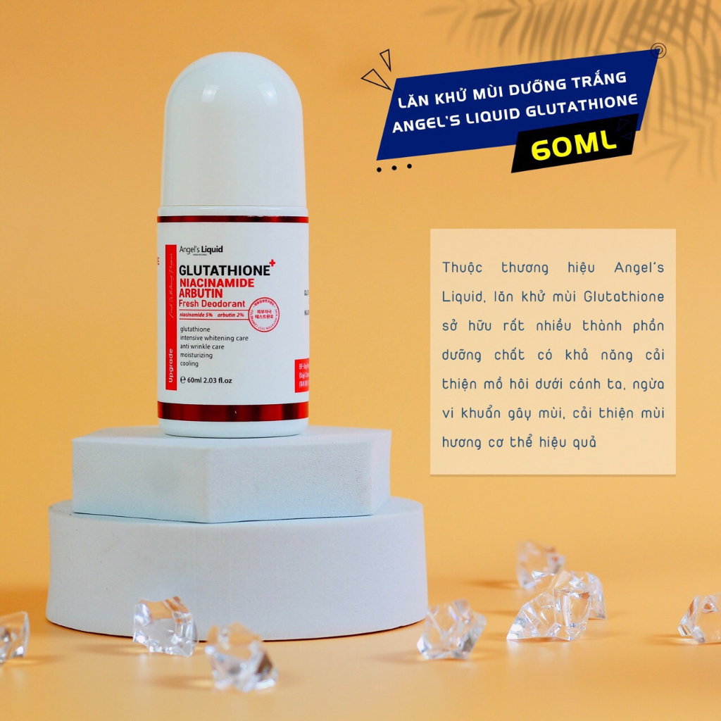 Lăn Khử Mùi Dưỡng Trắng Da Angel’s Liquid Glutathione 60ml
