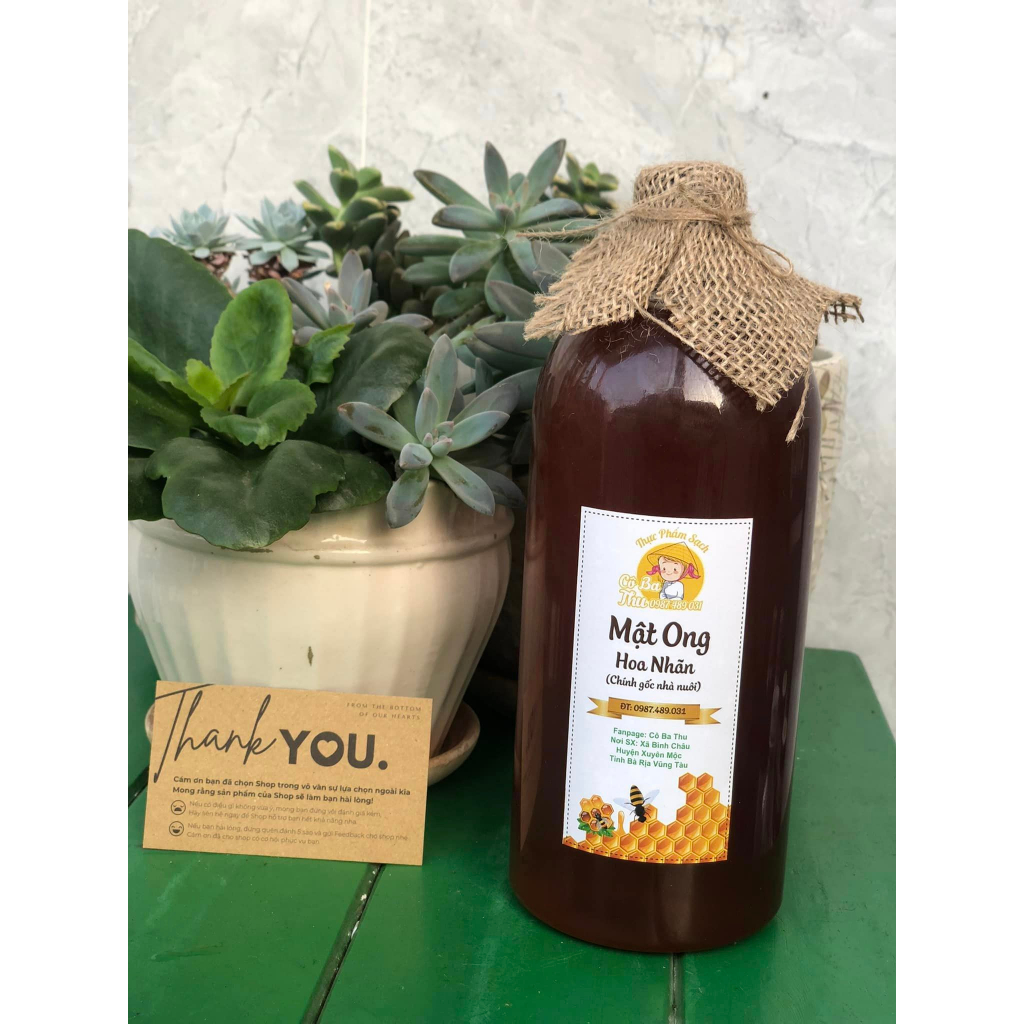 Mật ong Hoa Nhãn Bà Rịa, 100% nguyên chất chai 1 lít.